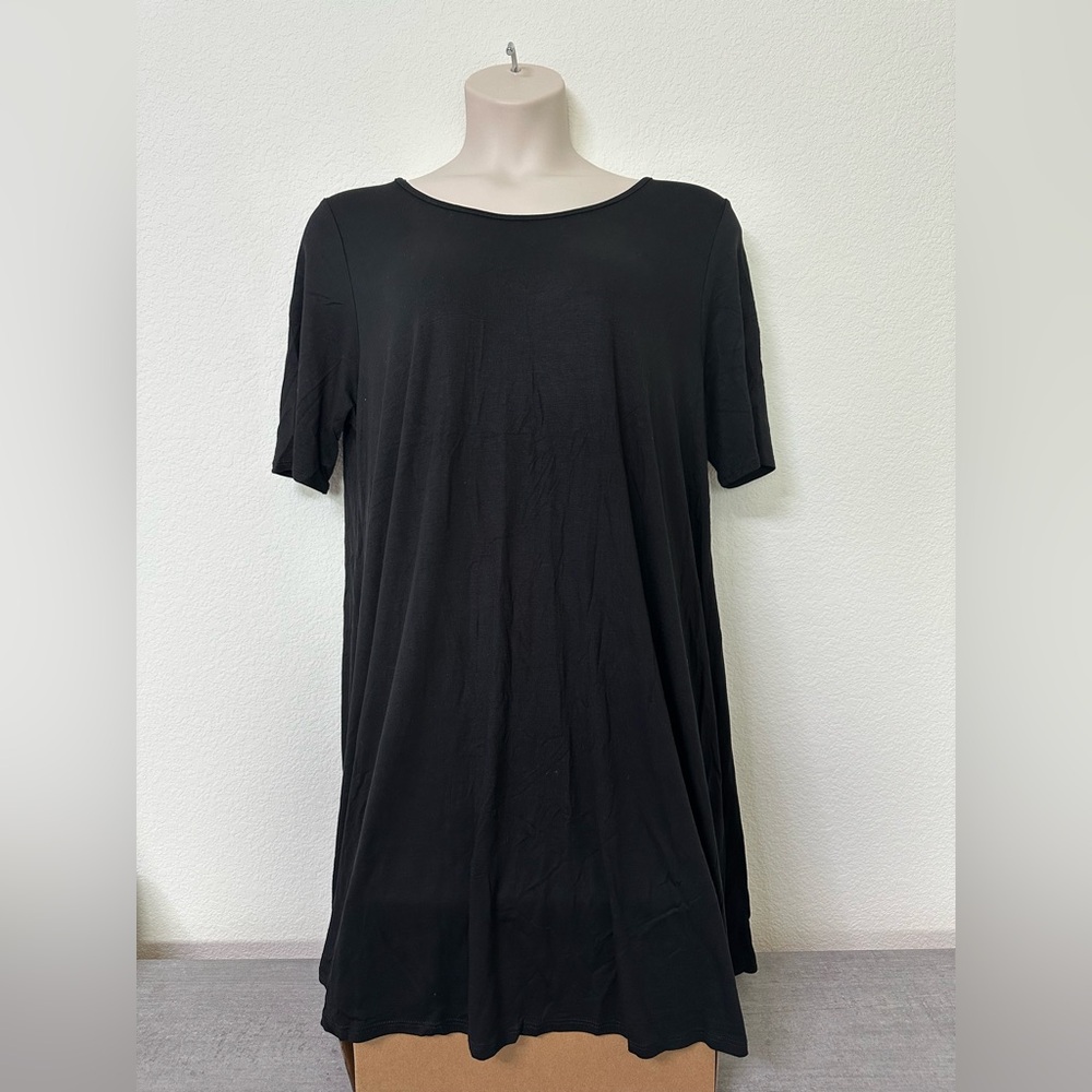 Women’s Plus Black Short Sleeve T-Shirt Dress 3X NWT